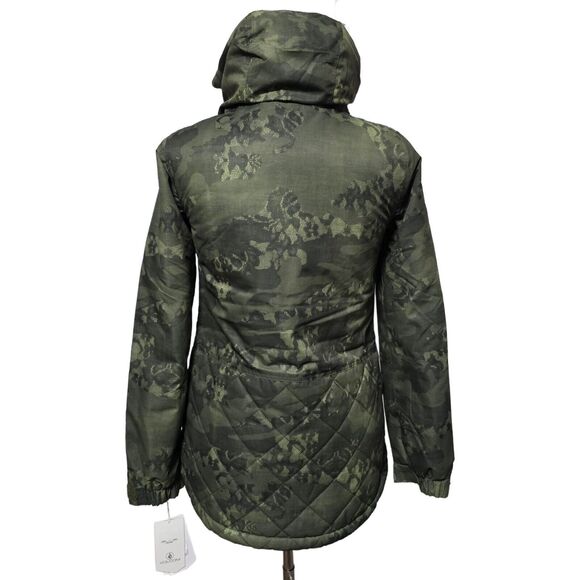 NWT Volcom Winrose Insulated Snow Jacket Womens Sz XS Camo Ski Waterproof - Picture 3 of 9